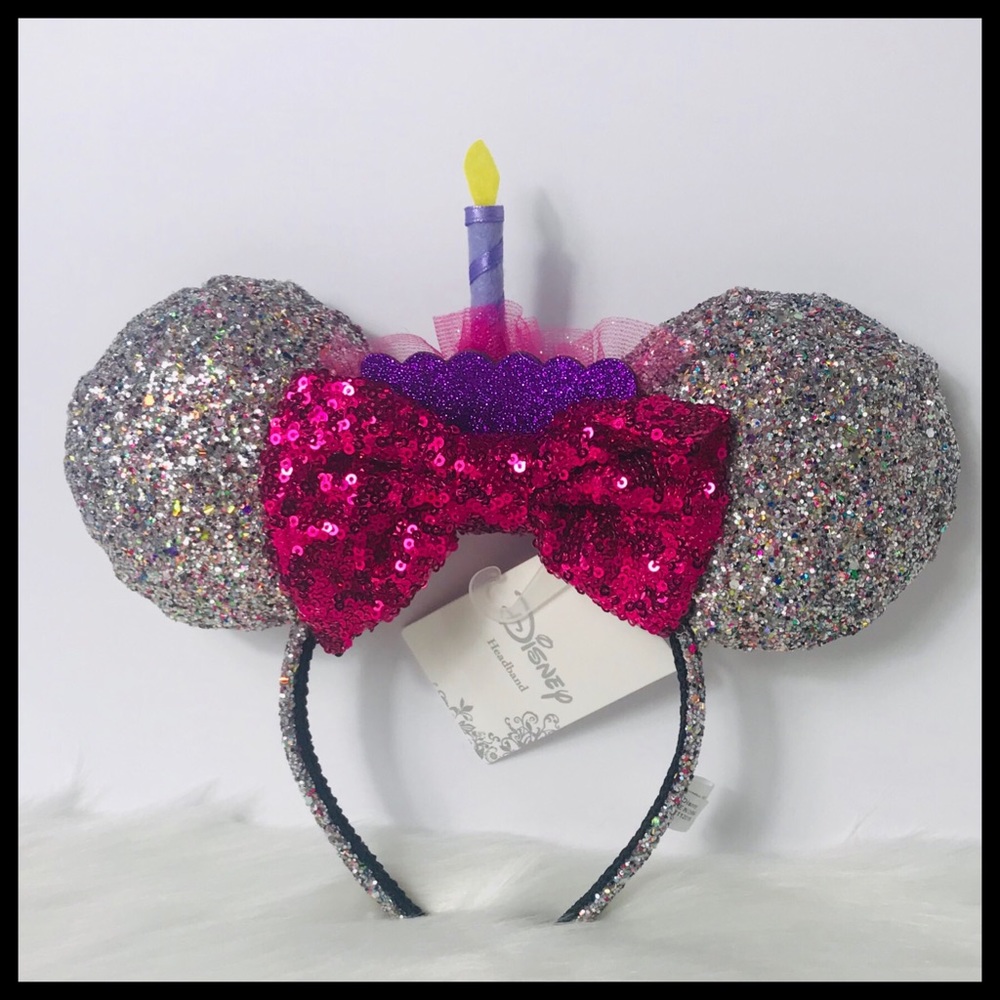 DISNEY MINNIE MOUSE BIRTHDAY HEADBAND EARS - Picture 2 of 2